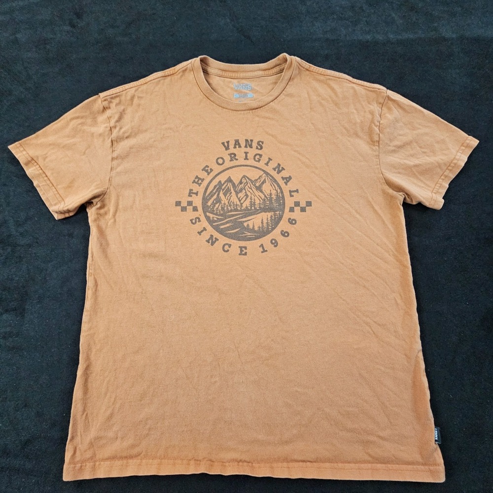 Vans the Original Since 1966 Orange Short Sleeve Cotton T-Shirt Men's M